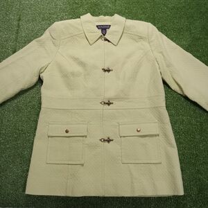 Dialogue Pea Coat Jacket Blazer Large Kelly Green Lock Latch